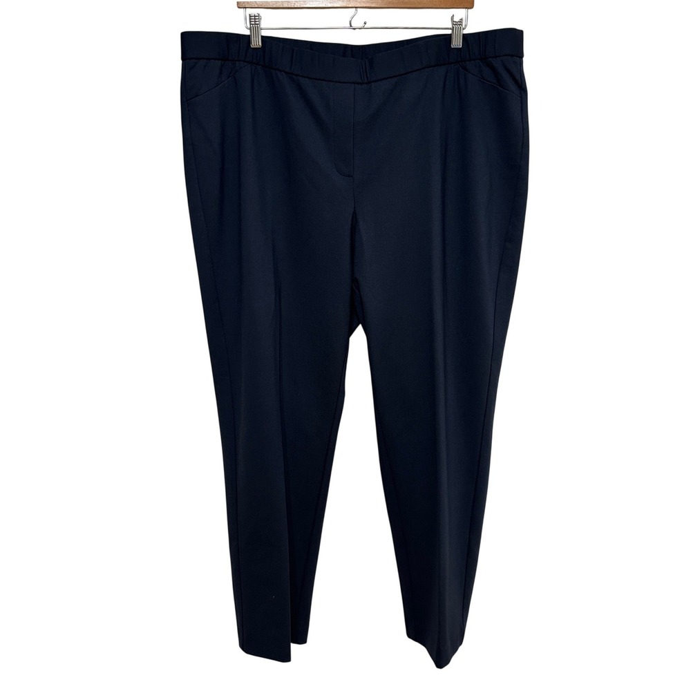 J. Jill NEW Ponte Knit Pull On Pants Women 3X Navy Blue Stretch Trousers Comfort